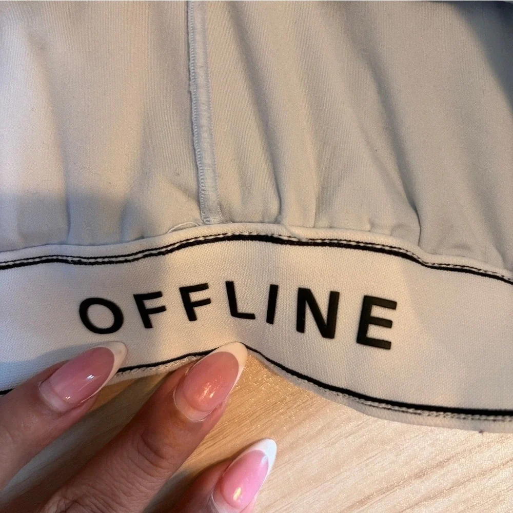 OFFLINE by Aerie Striped Button Front Pleated Skort Blue White NWT Coastal Small